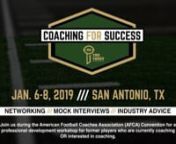 The Trust&#39;s Coaching for Success Workshop is a professional development workshop for former NFL players who are currently coaching OR interested in coaching.nnProgramming Includes:n“Good Enough Is No Longer Good Enough” (00:00)nSpeaker: Don Davis, Senior Director of Player AffairsBeth Goetz, Director of Athletics, Ball State; Derrick Gragg, Director of Athletics, Tulsa; Samantha Huge, Director of Athletics, WilliamGene DeFilippo, Managing Director, Turnkey SearchnModerator:Curtis Hollo