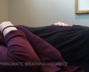 Diaphragmatic breathing v. chest breathing.Diaphragmatic breathing is important for the reduction of stress and anxiety, improved GI function, and reducing tension and pain. It actually improves muscle coordination, and breathing this way can help improve overall strength.nHere’s how to do diaphragmatic breathing . Start by lying on your back, place one hand on your chest and one on your stomach. As you inhale through your nose you should feel the belly rise, keeping the chest relaxed. As yo