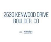 Incredible build opportunities with amazing views!nn2530 Kenwood Dr. nBoulder Colorado 80305nn-----------------nFor more information please contact:nnNick Dembeck &#124; Broker Associatenmobile+1 303.808.1656ndirect +1 720.457.7554nnick.dembeck@sothebysrealty.com nnLIV Sotheby&#39;s International Realty &#124; Downtownn1512 Larimer St #46R &#124; Denver, Colorado 80202n www.livsothebysrealty.com