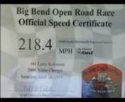 Big bend Open RoadRace 2014. Tutorial Car is x-nascarGanassi Racing Dodge Charger . Engine is Earnie Elliot 358 flat tappet. Car ran 218.4 in short practice run the day before race. 41 car dropped to timed class. Fuel cell would only allow car to finish 42 of 59 mileleg if run @ 8500-9000 rpm. This video shows car loafing along at 6200 and staying below 180 mph. Turkey buzzards are inhaled under rt front @ 13:20 more close calls @ 13:46. Starting line has David Cudd, Joel Hannig, John Tiem