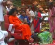 A parade of vedic chanters and bands lead Sathya Sai Baba into Sai Kulwant Hall. We see just a bit of the giving away of 50 cows and 14 calves. Dr. Hymavathi Reddy and Mrs. Sowcar Janaki give short talks. In the evening, celebrated carnatic singer Nithyasree Mahadevan enthralls the audience with her singing. A dazzling musical drama by the primary school children,titled