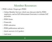 Part 4 of 4nRecorded live at PERS/OSGP Expo &#39;18 on October 11, 2018nnThis presentation was intended for OPSRP members (hired after August 28, 2003) who have been working for an Oregon PERS-covered employer for less than five years.nnTopics covered include PERS membership, vesting, OPSRP pension and IAP information, pre-retirement benefits, and a review of PERS resources.nnLearn more about the basics of OPSRP membership at https://www.oregon.gov/pers/MEM/Pages/OPSRP-Overview.aspxnnIn Part 4:n- Me