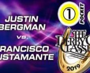 NEVER count Busty out.nnFrancisco Bustamante def. Justin Bergman3-1nCommentators: Mark Wilson, Nick VarnernnWhat: The 2019 Derby City ClassicnWhere: Accu-Stats Arena at The Horseshoe Hotel and Casino, Elizabeth, INnWhen: January 25 - February 2, 2019nnThe 21st Annual Derby City Classic - nine days of 4 disciplines: 9-ball, one-pocket, banks, and the Diamond Bigfoot 10-Ball Challenge.Players at the 2019 Derby City Classic include Chang Jung-Lin, Shane Van Boening, James Aranas, Corey Deuel,