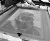 Silk screen printing of the two hand-drawn pencil artworks «Vemork» and «Arctic Resilience» for the 2015 «Operation Heim» exhibition and collection of prints and jackets. Haavard Holmaas / Ætt. Silk screen printing by Nerem BSS, Oslo.