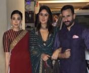 Saif with gharwaali Kareena and saali Karisma adds dollops of glamour at Anil Kapoor’s Diwali party. WATCH! Kareena and Saif never miss making headlines with their peak style statement. But this time it went a parameter higher when the duo was joined by Kareena’s sister Karisma. The trio looked picture perfect while posing for the shutterbugs. Kareena wore a dark printed lehenga and paired it with classic dark green dupatta while Saif looked dapper in a blue and white kurta-pyjama paired wit
