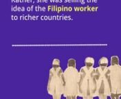Listen to the podcast: https://soundcloud.com/onefootinthegravepodcast/digital-resistance-in-saudi-arabiannWhether or not they admit it, the Philippine government relies on their overseas workers for economic survival, with around 10% of its population working overseas. Their number one exported ‘good’ is the Filipino labourer - and yes, profit comes before people.nnOne popular path for women workers overseas is live-in domestic or care work. The most common destination is Saudi Arabia, whic