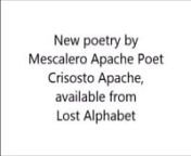 “Crisosto Apache’s collection is mesmerizing for its experimental formal variations. Inspired by Dine’ weaving methods, Apache creates ornate formal compositions coupled with a recursive reading experience. Ranging from fragmentation to prose block, formal considerations reflect the content selected for each poem. For instance, “K’us tádini tsąąbi’ +2: [38 Necks +2]” discusses the hanging of 38 Dakota men upon the orders of Abraham Lincoln, with each stanza using indentation to