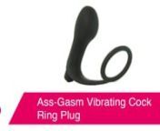 https://www.pinkcherry.com/products/ass-gasm-vibrating-c-ring-plug-black (PinkCherry US)nhttps://www.pinkcherry.ca/products/ass-gasm-vibrating-c-ring-plug-black (PinkCherry Canada)nnCombining all the rock hard benefits of a cock ring with a silky vibrating plug shaped to stimulate the male g-spot, this devious piece from Pipedream&#39;s Anal Fantasy collection escorts anal play into couple-friendly territory.nnFilling yet manageable, this ring and plug combo fits securely over the base and balls, ke