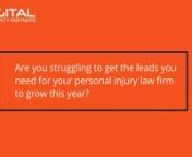 Are you struggling to get the leads you need for your personal injury law firm to grow this year? Are you not getting as many new large cases despite your best efforts? Don&#39;t worry, we have the solution for you!nnHi, I&#39;m Jason from Digital Authority Partners, an award-winning full-service marketing agency specializing in helping personal injury law firms get more leads, appointments, and revenue. nnOur team of marketing experts will enhance your online visibility, get more appointments for your