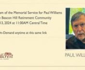 Paul Leigh Williams ObituarynMy name is Paul Williams, and I died of Parkinson’s at the age of 77. I decided to write my own obituary because they are usually written in a couple of different ways that I just don’t care for. Either, family or friends gather together and list every minor accomplishment from cradle to grave in a timeline format or they try to create one poetic last stanzas about someone’s life that is so glowing one would think the deceased had been the living embodiment of