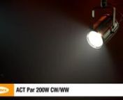 https://www.highlite.com/en/34066-act-par-200-w-cw-ww.htmlnn✅Versatile indoor spotlightn✅Dual CW/WW LED light sourcen✅High CRI for accurate colour renderingn✅Easy control optionsn✅3x diffusers includednnThe Showtec ACT Par 200 W CW/WW is a versatile indoor spotlight with a high CRI. Its bright, dual white light source can produce cold white, warm white or anything in between. In addition to the control panel on the back, the ACT Par has two knobs to easily control the white c
