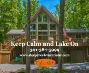 One stay at this Deep Creek Lake chalet and you will be coming back again and again to Keep Calm and Lake On! Attention to detail, inside and out, makes this the ideal spot to spend quality time with friends and family.nnWhen you enter the main level, you won&#39;t waste any time getting cozy in front of the pellet stove and putting your feet up to start your vacation. A wall of windows lets in lots of natural light that reflects off of the gleaming hardwood floors. This is a great place to screen a