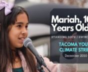 Mariah, aged 10, December Tacoma Climate Strike from unci
