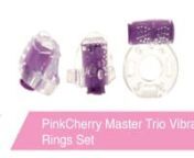 https://www.pinkcherry.com/products/pinkcherry-master-trio-vibrating-rings-set (PinkCherry US)nhttps://www.pinkcherry.ca/products/pinkcherry-master-trio-vibrating-rings-set (PinkCherry Canada)nnA really great vibrating cock ring is one of the best tools we can think of when it comes to sharing the love with a partner. But a fantastic finger ring is pretty hard to beat, too, and same goes for a sexy little oral sex-perfect vibrating tongue ring. How to choose? Don&#39;t! The PinkCherry Master Trio Vi