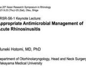 ARSR-S6-1：Appripriate antimicrobial management of acute rhinosinusitis (VOICE#FINAL) from arsr