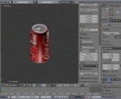 Note: This tutorial has a had a small modification to take into account changes in Blender (ngon faces introduced in version 2.63 onwards).nnThis tutorial shows how to make a model of a Coke can and wrap texture image files around it using UV mapping. nnIn the second part of the tutorial it shows how to use more than one material and how to assign them to selected faces of the mesh.nnThe tutorial shows how to modify a cylinder so the shape is similar to a soda (fizzy drink) can. The tutorial sho