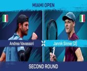 Jannik Sinner beat fellow Italian Andrea Vavassori in the second round of the ATP Miami Open