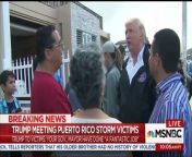 Donald Trump was in Puerto Rico to survey the damage caused by Hurricane Maria and to meet with locals and government officials.