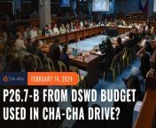 The Senate probe into the people’s initiative discovers the push for charter change can be traced back to the budget deliberations in 2023.&#60;br/&#62;&#60;br/&#62;Full story: https://www.rappler.com/philippines/billions-inserted-dswd-budget-charter-change-drive-2024/