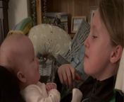 In this heartwarming video, the bond between two sisters is beautifully captured as the older sister tears up while watching her baby sister&#39;s hearty laughter. The genuine affection and love between them are evident as the older sister expresses how adorable she finds her sibling. This tender moment illustrates the deep connection and affection siblings share, transcending words and filled with pure emotion. It&#39;s a touching reminder of the joy that comes from witnessing the happiness of loved ones, especially within the close-knit relationship of sisters.&#60;br/&#62;Location: At home earby &#60;br/&#62;WooGlobe Ref : WGA284012&#60;br/&#62;For licensing and to use this video, please email licensing@wooglobe.com
