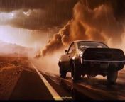 Prompt Midjourney : George Miller film style, A cinematic low-angle-wideshot of a dirty black 1970-Judge-GTO skidding down a highway toward an immense terrifying sandstorm that covers the vast stormy horizon, horror atmosphere, High Desert photography, hyper-realistic, multiple exposure, ultra-detailed, HDR, Panavision 35mm Camera --ar 16:9 --style raw