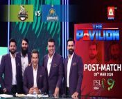 The Pavilion &#124; Karachi Kings vs Lahore Qalandars (Post-Match) Expert Analysis &#124; 9 Mar 2024 &#124; PSL9&#60;br/&#62;&#60;br/&#62;Catch our star-studded panel on #ThePavilion as we bring to you exclusive analysis for every match, live only on #ASportsHD!&#60;br/&#62;&#60;br/&#62;#WasimAkram #PSL9#HBLPSL9 #MohammadHafeez #MisbahUlHaq #AzharAli #FakhareAlam #karachikings #lahoreqalandars &#60;br/&#62;&#60;br/&#62;Catch HBLPSL9 every moment live, exclusively on #ASportsHD!Follow the A Sports channel on WhatsApp: https://bit.ly/3PUFZv5#ASportsHD #ARYZAP
