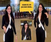 Big Boss girl Mannara Chopra arrives at Mumbai Airport donning a blissful black outfit. The bubbly girl posed for some classy-clicks and told the paps that she&#39;s heading for work.
