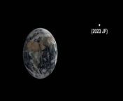 Asteroid 2023 JF flew about 199,000 miles (320,000 km) away from Earth. &#60;br/&#62;It&#39;s estimated size is about 34 feet wide (10 meters), roughly the size of a bus. &#60;br/&#62;&#60;br/&#62;Orbit animation courtesy: NASA/JPL-Caltech &#124; mash mix by Space.com&#39;s Steve Spaleta&#60;br/&#62;Music: Lost in Space by Cobby Costa / courtesy of Epidemic Sound