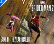 Watch the Spider-Man 2 Game of the Year trailer! Marvel&#39;s Spider-Man 2 is the third-installment in the action-adventure game developed by Insomniac Games. Players can now access new updates to the game via a new patch including long-awaited features such as New Game+, Mission Replay Mode, New Accessibility Features, New Suits, and more to enjoy. Marvel&#39;s Spider-Man 2 is available now for PS5 (PlayStation 5).