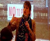 MP Victoria Atkins addressed a packed house at a public meeting on National Grid proposals for pylons across Lincolnshire.