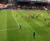 Luton players applaud their home supporters after a 1-1 draw against Nottingham Forest on Saturday.