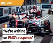 Sports Tech Holding says event planning is at an advanced stage after conditional rights were secured from Formula E earlier this year.&#60;br/&#62;&#60;br/&#62;Read More: https://www.freemalaysiatoday.com/category/nation/2024/03/13/formula-e-local-partner-confirms-waiting-for-pmos-response/&#60;br/&#62;&#60;br/&#62;Laporan Lanjut: https://www.freemalaysiatoday.com/category/bahasa/tempatan/2024/03/13/formula-e-rakan-kongsi-tempatan-nanti-jawapan-pmo/&#60;br/&#62;&#60;br/&#62;Free Malaysia Today is an independent, bi-lingual news portal with a focus on Malaysian current affairs.&#60;br/&#62;&#60;br/&#62;Subscribe to our channel - http://bit.ly/2Qo08ry&#60;br/&#62;------------------------------------------------------------------------------------------------------------------------------------------------------&#60;br/&#62;Check us out at https://www.freemalaysiatoday.com&#60;br/&#62;Follow FMT on Facebook: https://bit.ly/49JJoo5&#60;br/&#62;Follow FMT on Dailymotion: https://bit.ly/2WGITHM&#60;br/&#62;Follow FMT on X: https://bit.ly/48zARSW &#60;br/&#62;Follow FMT on Instagram: https://bit.ly/48Cq76h&#60;br/&#62;Follow FMT on TikTok : https://bit.ly/3uKuQFp&#60;br/&#62;Follow FMT Berita on TikTok: https://bit.ly/48vpnQG &#60;br/&#62;Follow FMT Telegram - https://bit.ly/42VyzMX&#60;br/&#62;Follow FMT LinkedIn - https://bit.ly/42YytEb&#60;br/&#62;Follow FMT Lifestyle on Instagram: https://bit.ly/42WrsUj&#60;br/&#62;Follow FMT on WhatsApp: https://bit.ly/49GMbxW &#60;br/&#62;------------------------------------------------------------------------------------------------------------------------------------------------------&#60;br/&#62;Download FMT News App:&#60;br/&#62;Google Play – http://bit.ly/2YSuV46&#60;br/&#62;App Store – https://apple.co/2HNH7gZ&#60;br/&#62;Huawei AppGallery - https://bit.ly/2D2OpNP&#60;br/&#62;&#60;br/&#62;#FMTNews #FormulaE #PMO #MAM