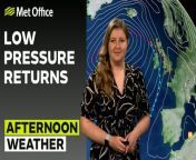 Low pressure dominating into next week. Cloudy across south and western parts, with a band of rain pushing northeastwards, this heavy in places. The far northeast perhaps holding on to some sunshine. Blustery winds.– This is the Met Office UK Weather forecast for the afternoon of 16/03/24. Bringing you today’s weather forecast is Ellie Glaisyer.