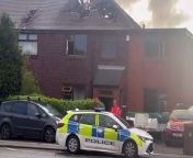The scene following a fire at a home on Warrington Road in Goose Green. One man has died and five others injured with one fighting for their life