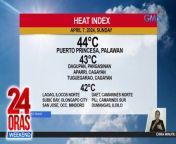 Muling pumalo sa peligrosong lebel ang heat index o damang init sa ilang lugar sa bansa ngayong araw.&#60;br/&#62;&#60;br/&#62;&#60;br/&#62;24 Oras Weekend is GMA Network’s flagship newscast, anchored by Ivan Mayrina and Pia Arcangel. It airs on GMA-7, Saturdays and Sundays at 5:30 PM (PHL Time). For more videos from 24 Oras Weekend, visit http://www.gmanews.tv/24orasweekend.&#60;br/&#62;&#60;br/&#62;#GMAIntegratedNews #KapusoStream&#60;br/&#62;&#60;br/&#62;Breaking news and stories from the Philippines and abroad:&#60;br/&#62;GMA Integrated News Portal: http://www.gmanews.tv&#60;br/&#62;Facebook: http://www.facebook.com/gmanews&#60;br/&#62;TikTok: https://www.tiktok.com/@gmanews&#60;br/&#62;Twitter: http://www.twitter.com/gmanews&#60;br/&#62;Instagram: http://www.instagram.com/gmanews&#60;br/&#62;&#60;br/&#62;GMA Network Kapuso programs on GMA Pinoy TV: https://gmapinoytv.com/subscribe