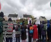 60 Palestine protestors block entrance to MOD Aberporth on global day of action from dolce mod clai