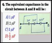 The equivalent capacitance in the circuit between A and B will be&#60;br/&#62;How to calculate typical circuit capacitance &#60;br/&#62;Electrostatics mcqs &#60;br/&#62;Physics class 12th mcqs