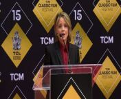 https://www.maximotv.com &#60;br/&#62;Actress Jodie Foster speech at her hand and footprint ceremony at the 15th annual TCM Classic Film Festival at the TCL Chinese Theatre in Los Angeles, California, USA, on Friday, April 19, 2024. This video is only available for editorial use in all media and worldwide. To ensure compliance and proper licensing of this video, please contact us. ©MaximoTV