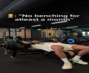 This guy failed terribly while attempting bench press at a gym. Sadly, the bar accidentally slipped out of his hands and landed on his chest in the middle of the set.&#60;br/&#62;&#60;br/&#62;“The underlying music rights are not available for license. For use of the video with the track(s) contained therein, please contact the music publisher(s) or relevant rightsholder(s).”