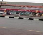 Roads and Streets Inundated with Heavy Raining at Dubai