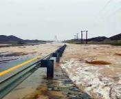 Flooded wadi in Ras Al Khaimah from chut ks ras
