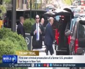 Donald Trump has arrived at court for the start of his hush money trial, the first ever criminal prosecution of a former U.S. president. Trump denies any wrongdoing and has called the case a politically motivated witch hunt. #Trump #court