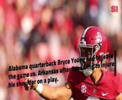 Alabama quarterback Bryce Young had to leave game vs Arkansas