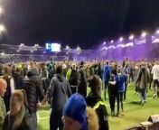 Fans storm the pitch after Pompey win from pompey