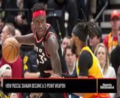 Toronto Raptors forward Pascal Siakam told TNT&#39;s Ernie Johnson he spent the 2018 offseason becoming a 3-point weapon