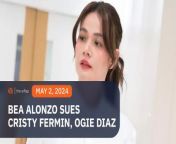 Actress Bea Alonzo files cyber libel complaints against showbiz talk show hosts Cristy Fermin and Ogie Diaz Thursday, May 2.&#60;br/&#62;&#60;br/&#62;Full story: https://www.rappler.com/entertainment/celebrities/bea-alonzo-sues-cyber-libel-cristy-fermin-ogie-diaz/