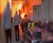 Videos show massive fire on highway after petrolium tank crash from crash canyon hentai