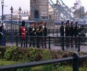 The first anniversary of King Charles&#39; coronation has been marked with a ceremonial 62 Gun Royal Salute. &#60;br/&#62; &#60;br/&#62;The Honourable Artillery Company travelled from Armoury House to the Tower of London where they fired rounds from three 105mm Light Artillery Guns to commemorate the event. &#60;br/&#62; Report by Alibhaiz. Like us on Facebook at http://www.facebook.com/itn and follow us on Twitter at http://twitter.com/itn