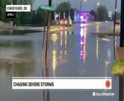 Intense rain led to roadways covered in water and shut down as storms swept across Oklahoma on the first day of April.