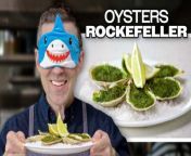 We challenged Chris Morocco to recreate an Oysters Rockefeller recipe from ‘Serious Eats’ in the Bon Appétit Test Kitchen. The catch? He’s doing it blindfolded with with only his other senses to guide him.